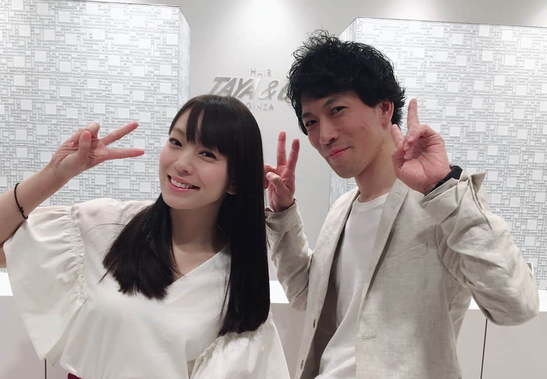 杜このみのインスタグラム：「TAYA&CO.銀座 白鳥店長に大人女子ヘアーにして頂きました😊💓 サラサラの柔らかい髪になりました😊⭐︎ #taya #銀座 #白鳥店長  #銀座の高田純次」