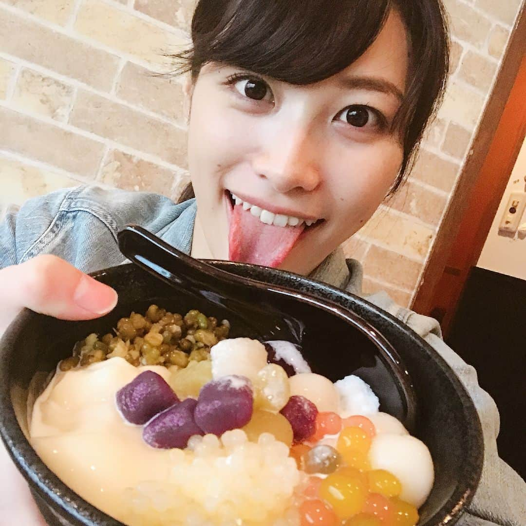 春原未来さんのインスタグラム写真 - (春原未来Instagram)「#舌出し #写真 の #リクエスト があったので…。 . #台湾スイーツ #taiwansweets #芋園 #美味しい #モチモチ #本場 で #食べたい #大久保 #alittlesweet . #august #8月 #taiwan 行きます！#台北 #珍珠 #春原未來 #成人博覽會 . #宝塚星組 #星秀煌紅 #東離劍遊紀」6月25日 0時42分 - sunohara_miki