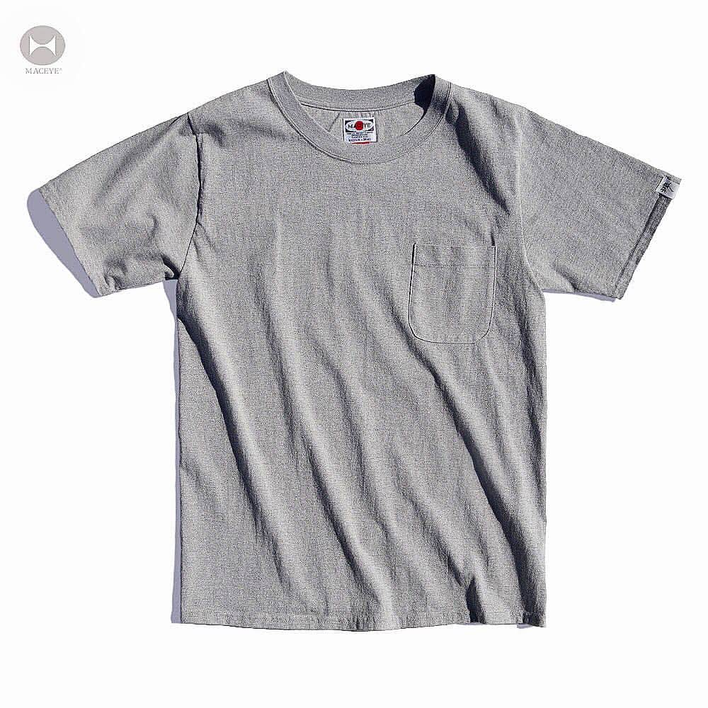 mac eyeのインスタグラム：「No.762801 Round-Body Pocket Tee Color  No.55 M.GRAY  #マックアイ#madeinjapan#日本製#tops#tシャツ#ポケT#丸胴#TASUKI#横浜#杢グレー」