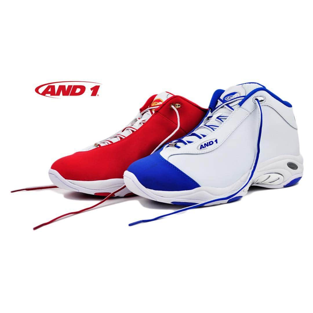 AND1 JAPANのインスタグラム：「_ AND1 TAI CHI🔴🔵 White/Red&Whitn/Royal _ #and1 #and1basketball #and1mixtape #streetball #basketball #and1japan #アンドワン #バッシュ #TAICHI #AND1_TAICHI #タイチミッド #太極」