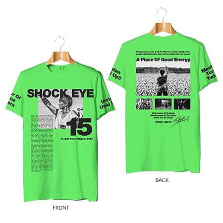 SHOCK EYEさんのインスタグラム写真 - (SHOCK EYEInstagram)「個人グッズ解禁！！ : #shockeye #ショックアイ #グッズ #15周年記念 #Tシャツ #タオル #ポーチ」6月26日 19時41分 - shockeye_official