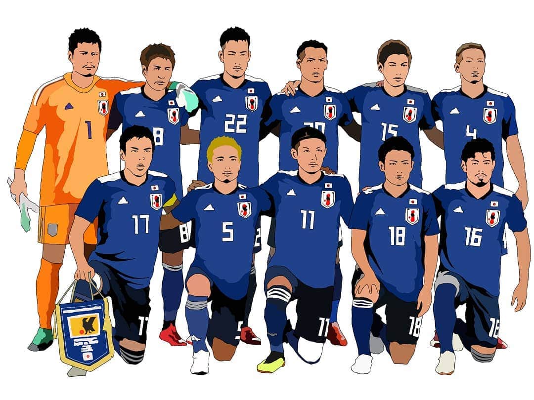 野田幸宏さんのインスタグラム写真 野田幸宏instagram 日本代表 サッカー ワールドカップ グループリーグ 突破 おめでとう イラスト 6月29日 時12分 Seishn Noda0623