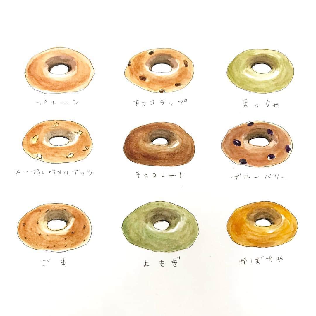 ハルペイさんのインスタグラム写真 ハルペイinstagram 台風は大丈夫ですか ベーグルのぎっしりした感じ たまに食べたい ベーグル Bagel パン ドーナツ パン好き Doodle Draw Drawing Illustrator Illustration Art Artwork Instaart Sketch お絵描き