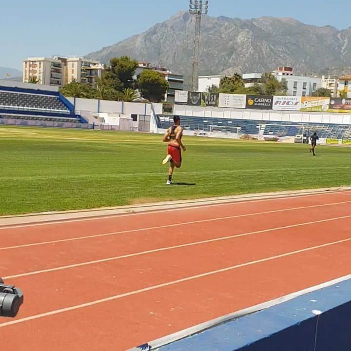 ナセル・シャドリのインスタグラム：「Good running session today in marbella with @rayan_b2a always a pleasure 😁😁」