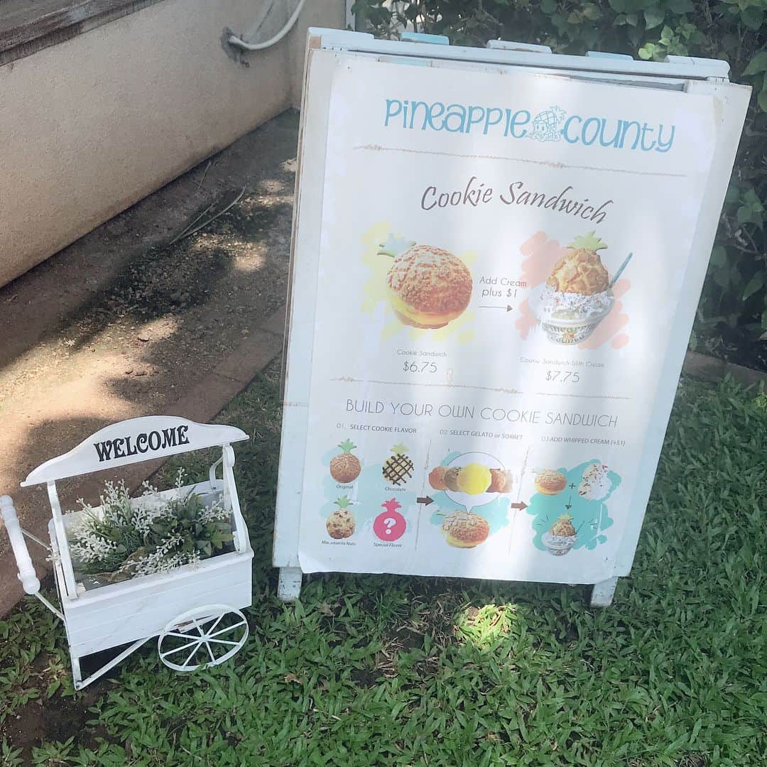 濱田あおいさんのインスタグラム写真 - (濱田あおいInstagram)「. . ハワイのこと全然post できてなくてごめんなさい😭❤️ ちょっとずついくので お付き合いお願いします💕💕 . 1日のコーデは @hamada_aoi_ に✨ 2日目は @to_the_sea_hawaii で 現地調達した黒のオフショルワンピ👗 2.3枚目見てもらうと分かる通り すこし変わった形で めっちゃ可愛かった😍✨✨ . そして気になってたアイス屋さんにも！ ワイキキにある #pineapplecounty に🍍 パイナップルの形のクッキーに アイスをサンド💕 クッキーの味もアイスの味も 選べて楽しいし美味しかった❤️ . もう明日帰るよーっ😭😭😭 あっという間！ . #あおいハワイ ↑結構ハワイ情報気になってる方 多そうだったので見やすくするために 始めてみました🌈 . #ハワイ#ホノルル#ワイキキ#tothesea#あおしふく#あおいアイス#ハワイスイーツ#ハワイアイス#パイナップルアイス#スイーツ#旅行#女子旅」8月1日 19時34分 - aoihamada