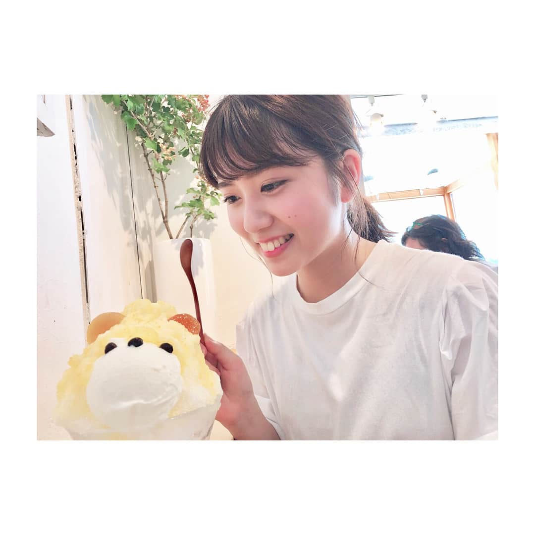 清水麻璃亜さんのインスタグラム写真 - (清水麻璃亜Instagram)「* かわいいかき氷に出会いました😋 #今日の美味しみず #漢字が読めなくて何味かわからなくて #黄色いのください #って言った」7月9日 17時15分 - gn___maria