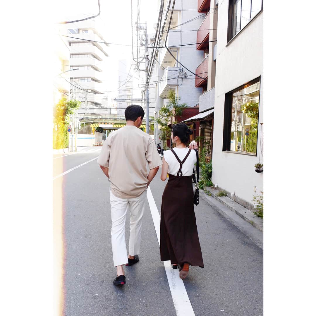 松本恵奈さんのインスタグラム写真 - (松本恵奈Instagram)「今日はBEG.BRNのトーンでたかしと色合いバッチリ👌🏻こういう時、密かに嬉しいのです😊ちなみに2人共もちろんCLANEとCLANE HOMMEだよ🙆‍♀️さて、どこいこか。 #clane #clanehomme」7月14日 11時06分 - ena1123