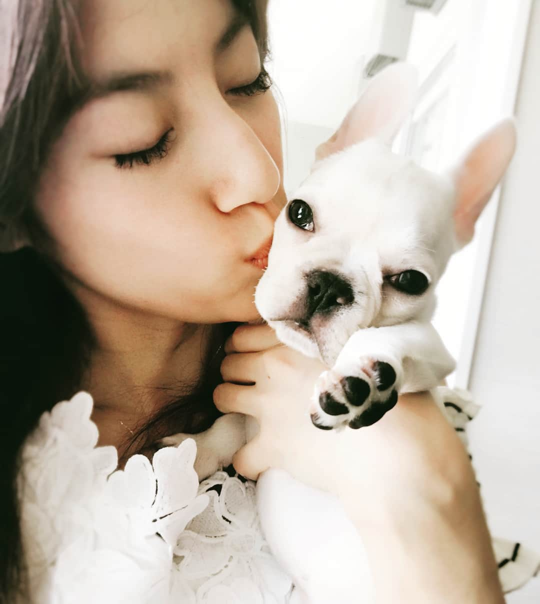 澤野ひとみのインスタグラム：「Welcome to our family💕💕😍You are my angel❤️I am so lucky to meet you,Snow white👸❤️🤗🎁🐶🏘 I got new baby, my 3rd one I’m so excited to see our new journey」