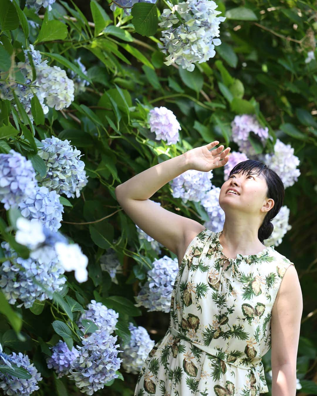 しずかちゃんさんのインスタグラム写真 - (しずかちゃんInstagram)「まだ紫陽花咲いてるんだーー！ という ２週間前の伊豆でした😜 ・ お風呂上がりに通る 紫陽花の野道 ・ あついあついお日様から 紫陽花が守ってくれているような なんとも素敵な空間でした ・ #しずかちゃん #温泉モデル #やさしいライン #model #遊ぶ #紫陽花 #花 #flower #日本 #japan #japanesegirls #girls #女の子 #hydrangea #ワンピース #onepeace #ポートレート #フォローミー #快晴 #晴れ #portrait #だらしない体 #笑顔 #smil #日焼け #伊豆 #izu #ぽっちゃり #ダイエット中 #真夏日」7月14日 16時10分 - ch.shizuka