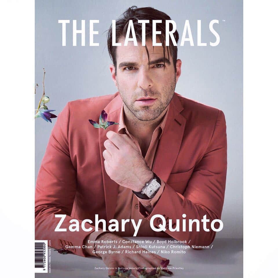 ザカリー・クイントのインスタグラム：「honored to grace the cover of the inaugural print issue of @thelaterals magazine. thanks for having me and thanks to the impressive team who made it all happen!  photographs: @matthewtylerpriestley creative direction: @mlvncky styling: @jeneseeutley assisted by: @rapisoffensive grooming: @losigrooming」
