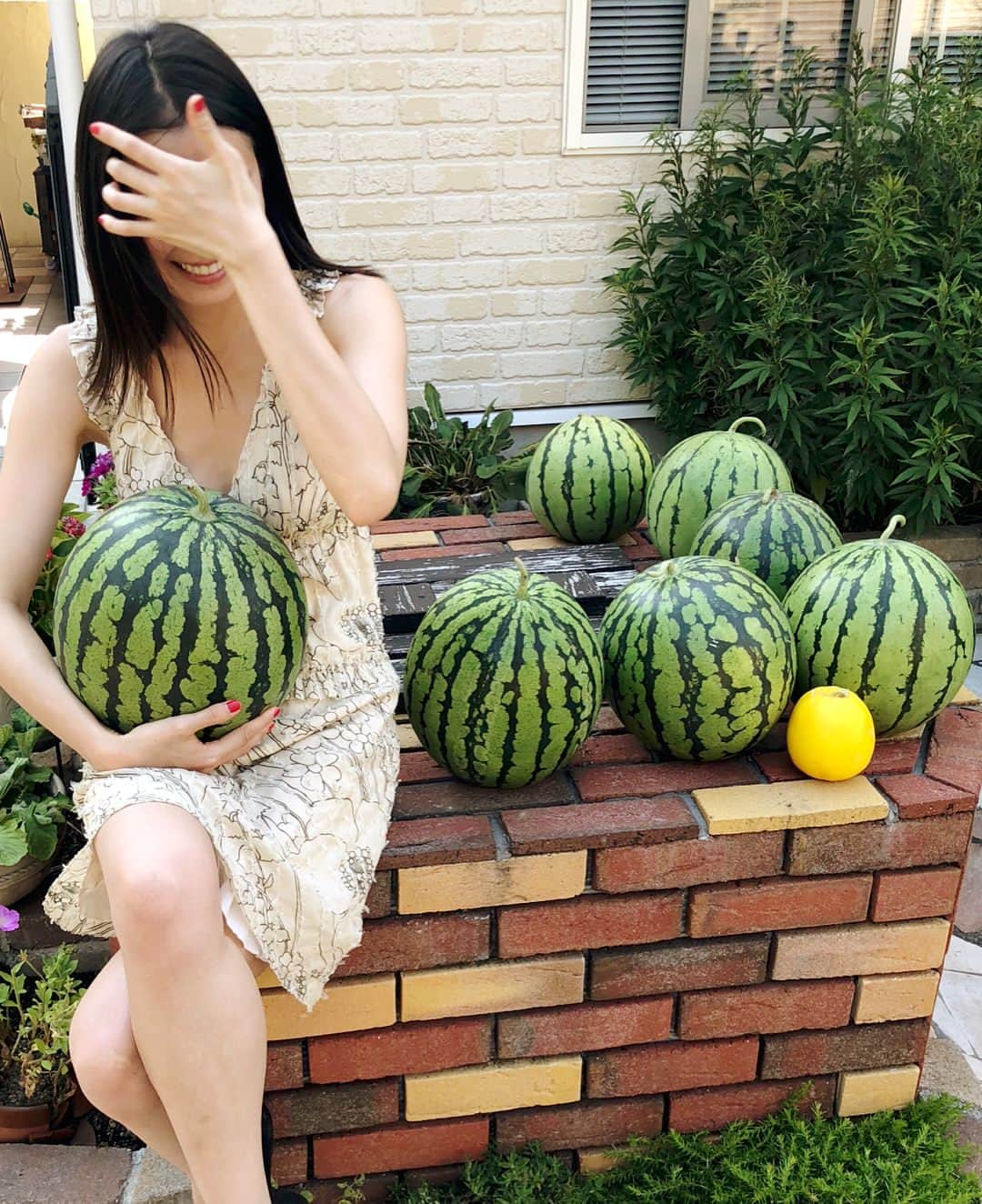 矢野未希子さんのインスタグラム写真 - (矢野未希子Instagram)「スイカと夏野菜に囲まれて幸せです♡ 🍉🍉🍉🍉🍉🍉😂」7月15日 16時57分 - mikko1104