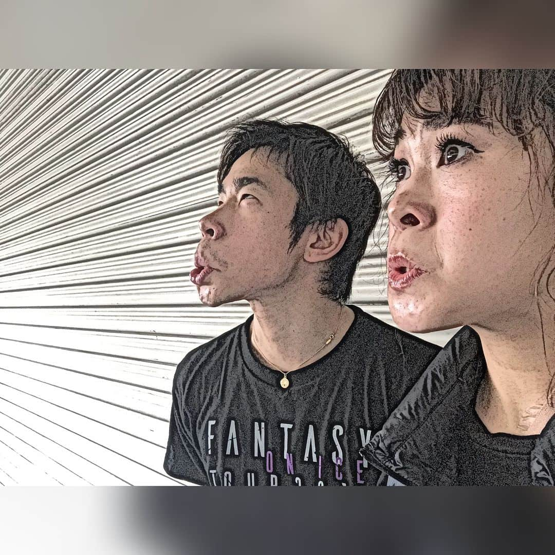 村上佳菜子さんのインスタグラム写真 - (村上佳菜子Instagram)「. みなさま、お待たせしました。 . . 1.明日を見つめるオスゴリラとメスゴリラ 2.自撮りを覚えたが、撮るタイミングまちがえて白目なオスゴリラとメスゴリラ . . . #冗談は顔だけにして  #信ちゃん佳菜ちゃん」7月16日 14時27分 - kanako_m_official