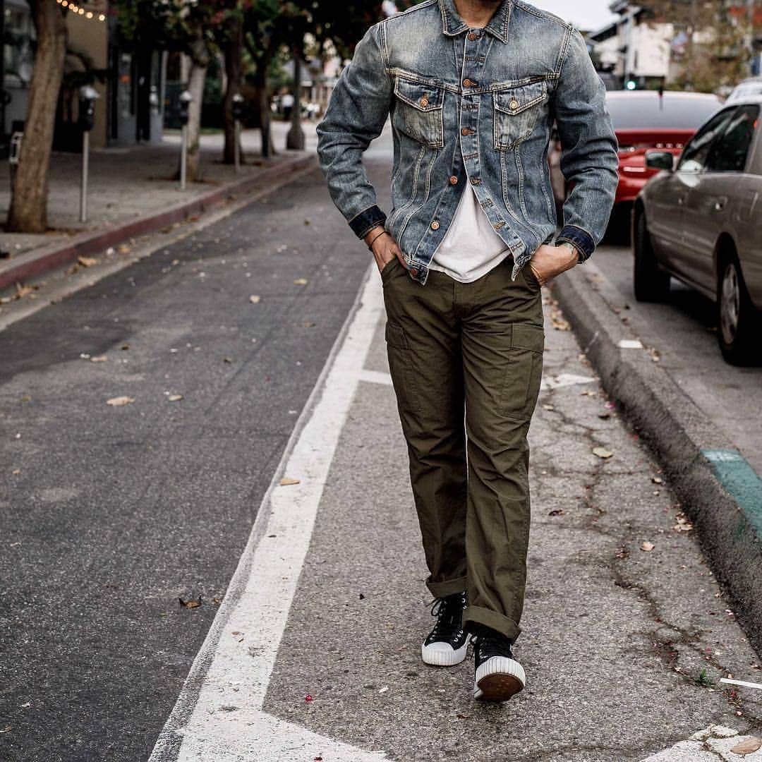 のインスタグラム：「Our #Billy denim jacket in Long Beach, CA. Thank you @butterscotchlbc! 📷 @sterlingreed.us . . . #nudiejeans #organicdenim」