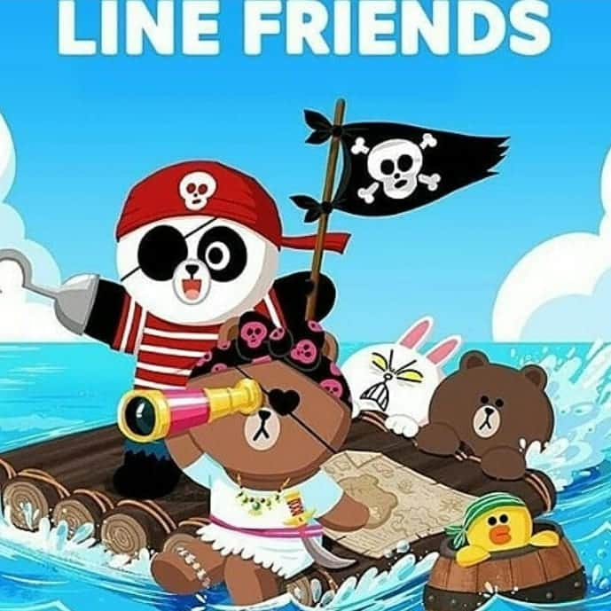 CHOCOのインスタグラム：「Adventure!!!😃😄⛅🌞⛵⛵🌊 @cony.linefriends @brown_linefriends @@sally_linefriends @pangyo.linefriends  #linefriends #Choco  #Cony #Sally  #Brown #Pangyo  #summer🌞 #summerday」