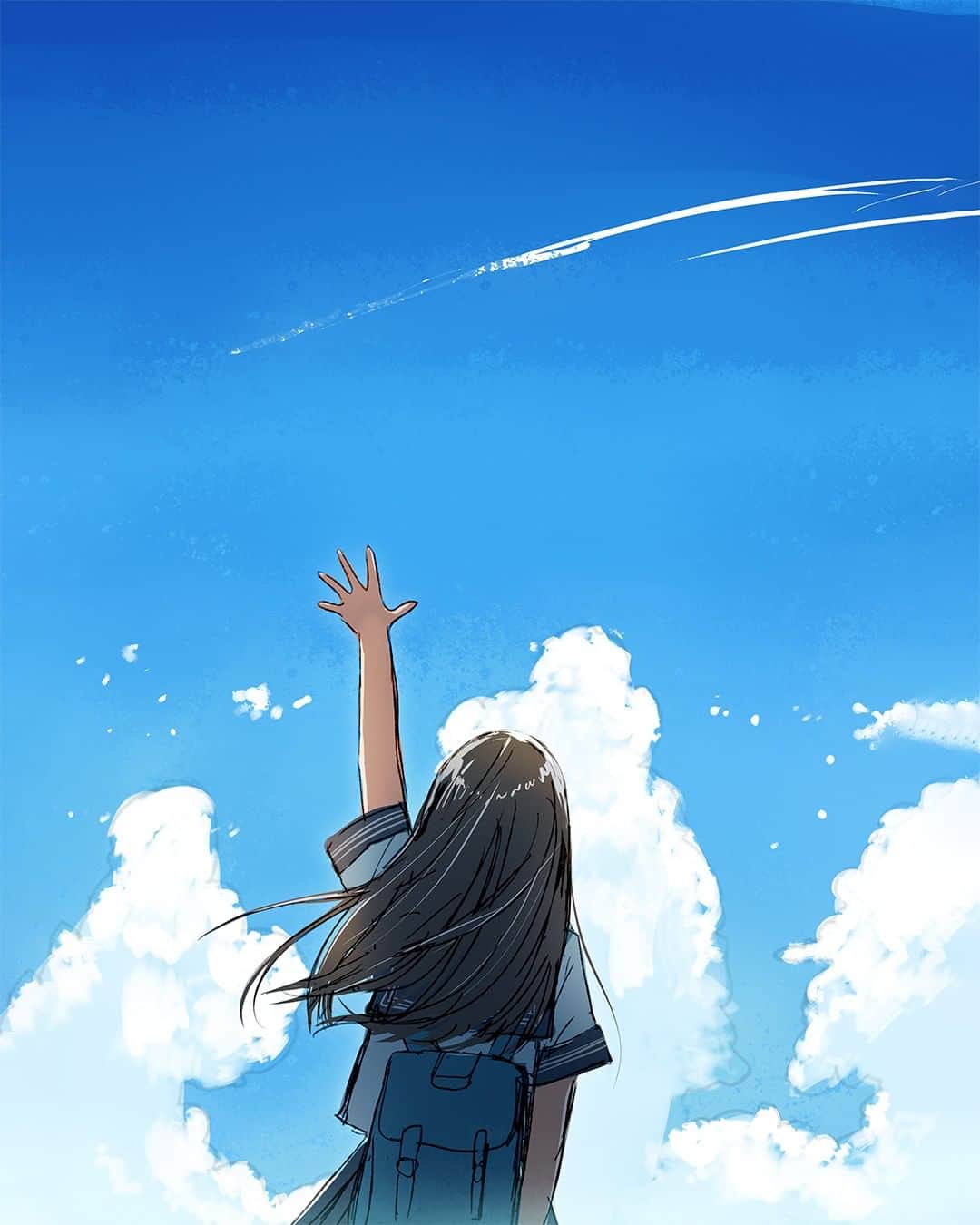 和遥キナさんのインスタグラム写真 和遥キナinstagram 遠い空 つかめるかな 青春女子高生 毎日jk企画 Jkブランド 青春 制服 Fjk Sjk Ljk イラスト イラストレーター イラストレーション 女子高生 高校生 描いてみた 絵 アニメ 二次元
