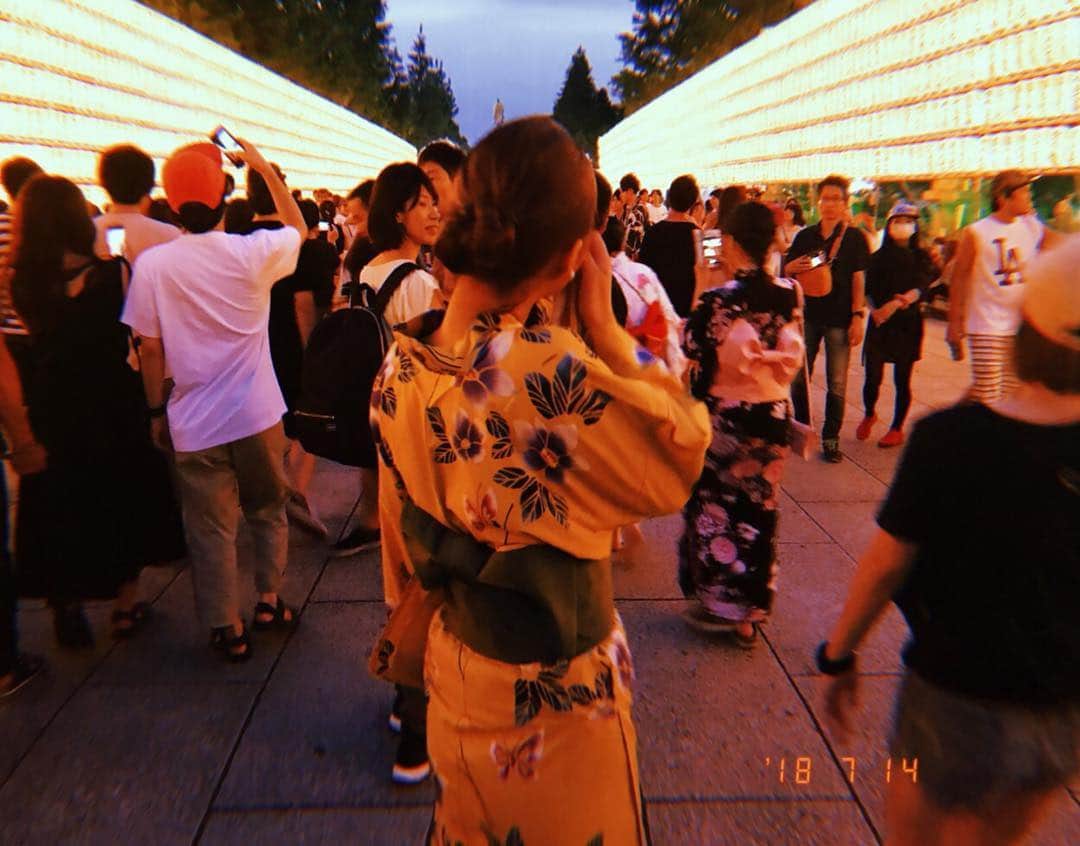 二宮愛のインスタグラム：「#japanese #matsuri ________________ Seriously too hot. I think the earth is melting. ________________ #globalwarming #isit #reallyhot #toohot #hot #japan #yukata #fashion」