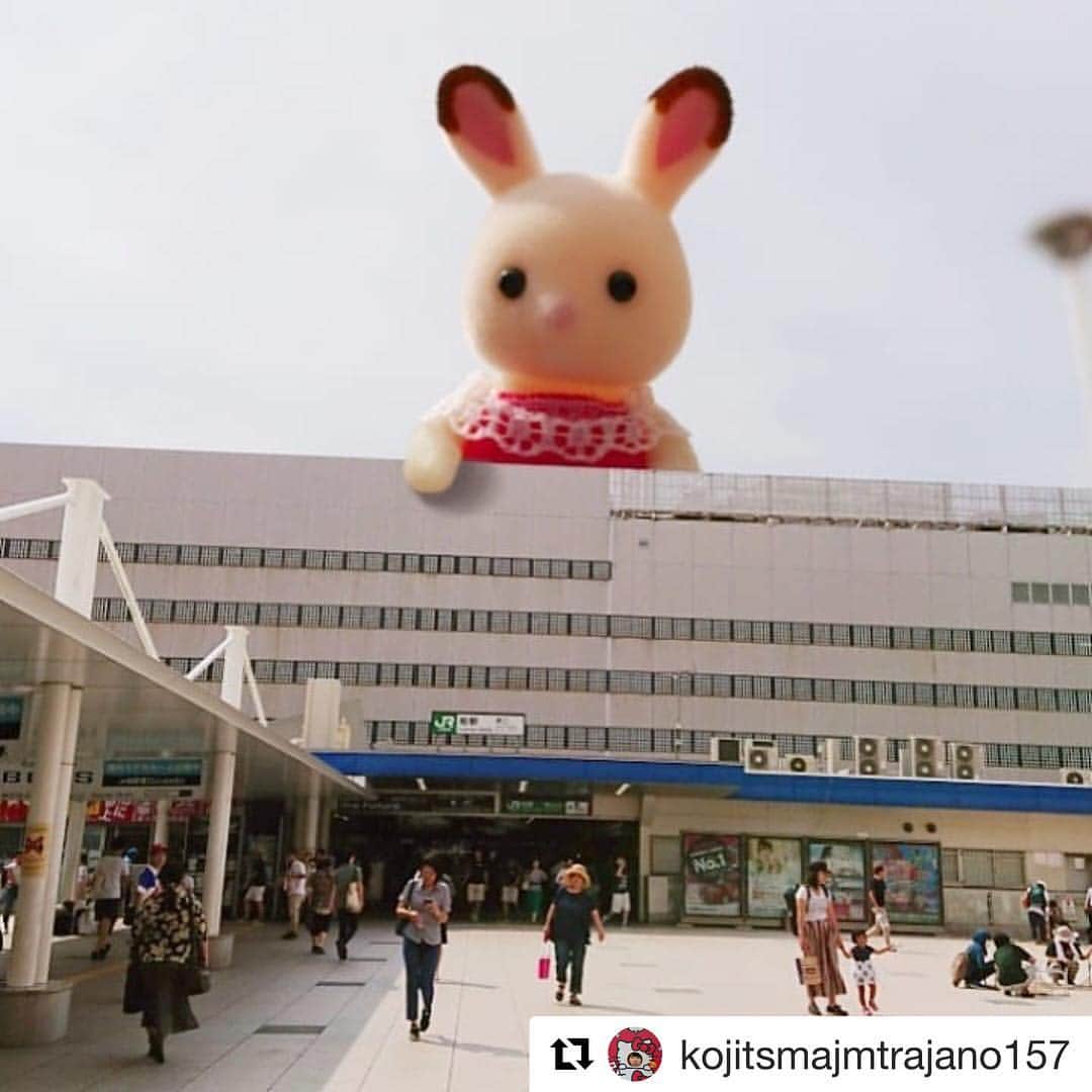 のインスタグラム：「天才か #REDCARPETLOVE #赤いものを身に着けて映画のポーズをとってシェア Repost @kojitsmajmtrajano157  #redcarpetlove  #進撃の巨人  #ショコラうさぎ #シルバニアファミリー#silvanianfamilies #artproject  その日人類は色々思い出した」