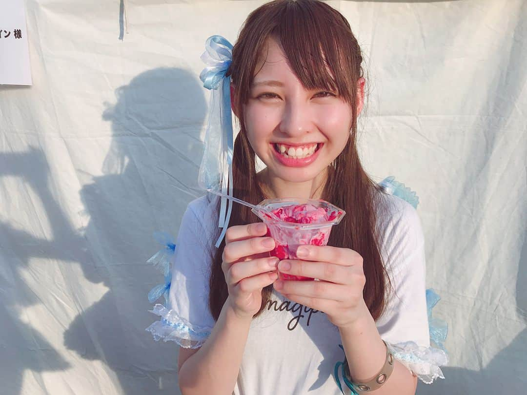 沖口優奈さんのインスタグラム写真 - (沖口優奈Instagram)「イチゴのかき氷  #夏 #かき氷 #けずりイチゴ #アイドル」7月22日 22時01分 - yuna_okiguchi_