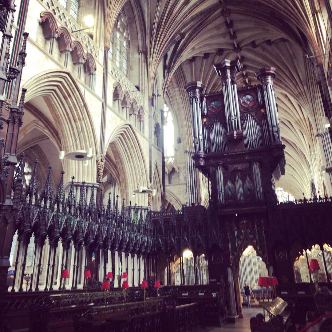 音久無さんのインスタグラム写真 - (音久無Instagram)「* エクセター大聖堂。 中世に作られたアーチ天井では世界最長だそうです。 * * #イギリス🇬🇧」7月23日 23時47分 - noisecube