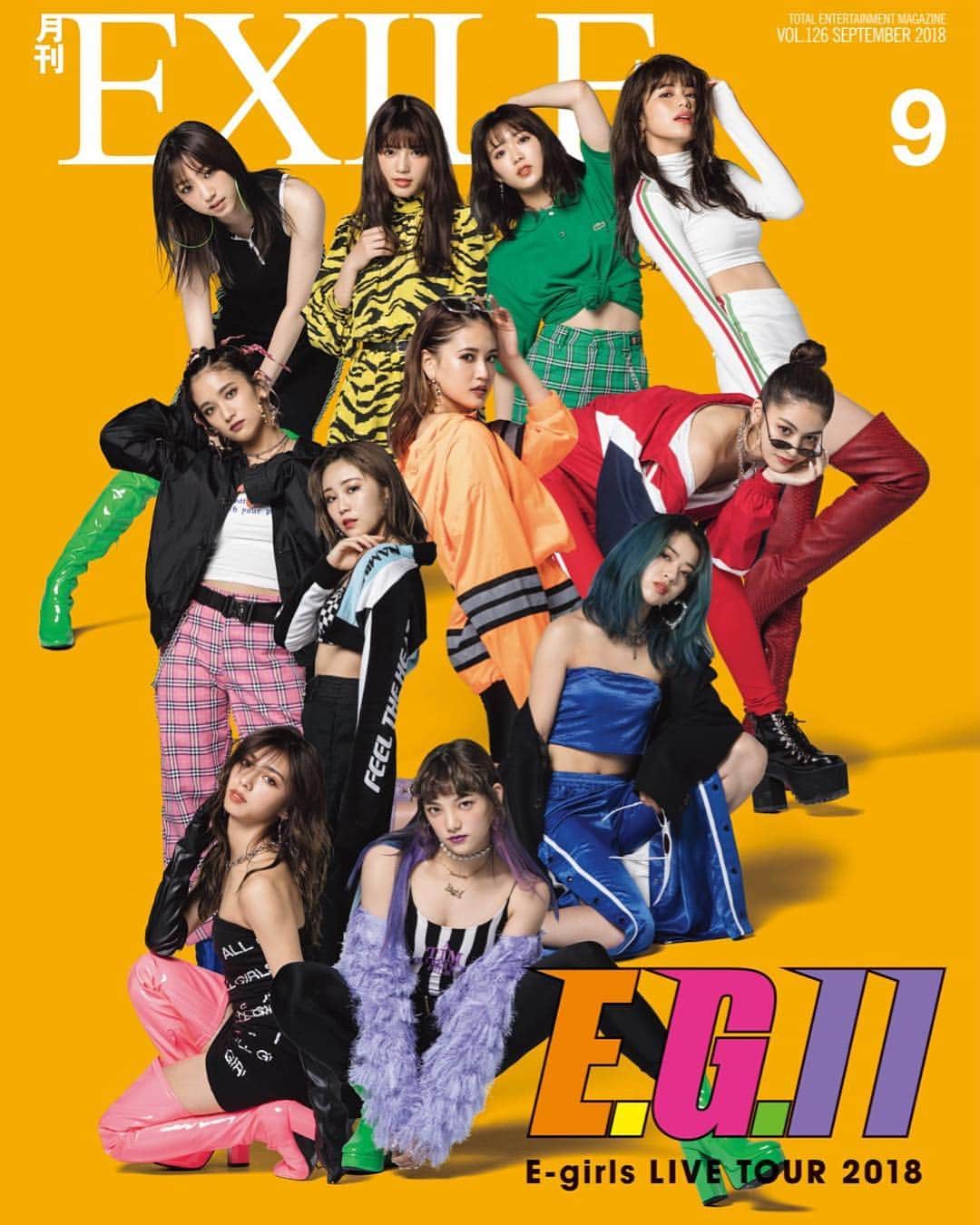 月刊EXILEさんのインスタグラム写真 - (月刊EXILEInstagram)「《7月27日発売 月刊EXILE 9月号 表紙解禁‼︎》. . みなさん、こんばんは😊  本日、月刊EXILE 9月号 表紙を解禁‼️ . . 7/27発売の『月刊EXILE』9月号の表紙&特集は、E-girls✨ . . 11人体制では初となるアリーナツアー『E-girls LIVE TOUR 2018 〜E.G.11〜』が、8月に開催のさいたまスーパーアリーナ公演にてファイナルを迎えます‼️月刊EXILEでは、メンバーそれぞれの個性をカラーで表現したフォトシューティングを敢行📸 そのほかのコンテンツ解禁もお楽しみに⭐︎ -------------------------------- 月刊EXILE OFFICIAL HP http://www.exilemagazine.jp/  月刊EXILE OFFICIAL Instagram https://www.instagram.com/exile_magazine/  月刊EXILE OFFICIAL Twitter exile_magazine ---------------------------------」7月24日 18時00分 - exile_magazine