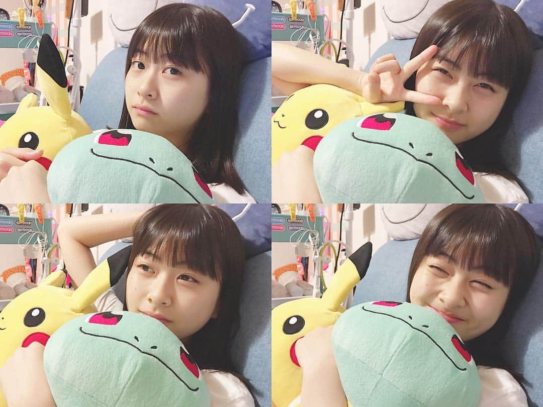 松岡はなのインスタグラム：「☺︎☺︎ 今年も素敵な夏になるといいな🐱🍉 楽しみい〜〜っぱい👒 #ポケモン #ピカチュウ #ゼニガメ」