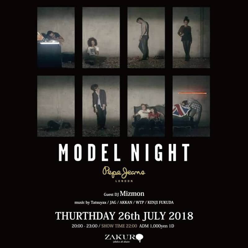 Live & Bar Onziemeのインスタグラム：「LTNがシーズンごとに開催しているイベント「MODEL NIGHT」 2018 Summer は設立45周年を迎えたPepe Jeans Londonとコラボレーション！ 7/26(木) Zakuroで開催決定！  MODEL NIGHT SUMMER 2018 feat. Pepe Jeans London  07 / 26 / thu @ Zakuro  大阪市中央区東心斎橋2-7-20 サザンパレスビル2F http://www.zakuro-osaka.com/  20:00 - 23:00 / show 22:00  adm : 1,000yen 1drink / Model : Free (pre-entry)  Fashion Show : Pepe Jeans London 2018 Summer Collection Guest Dj : Mizmon Music by Tatsuyax / JAG / AKKAN / Kenji Fukuda  #pepejeans #pepejeanslondon #model #modelnight #zakuro #osaka #shinsaibashi #fashionshow #DJ #2018summer  ZAKURO HP: http://www.zakuro-osaka.com/event/detail/295/  Facebook: https://www.facebook.com/events/867906660085285/  iflyer: https://iflyer.tv/ja/event/305214  クラベリア： https://clubberia.com/ja/events/280241/  RA: https://jp.residentadvisor.net/events/1140188」
