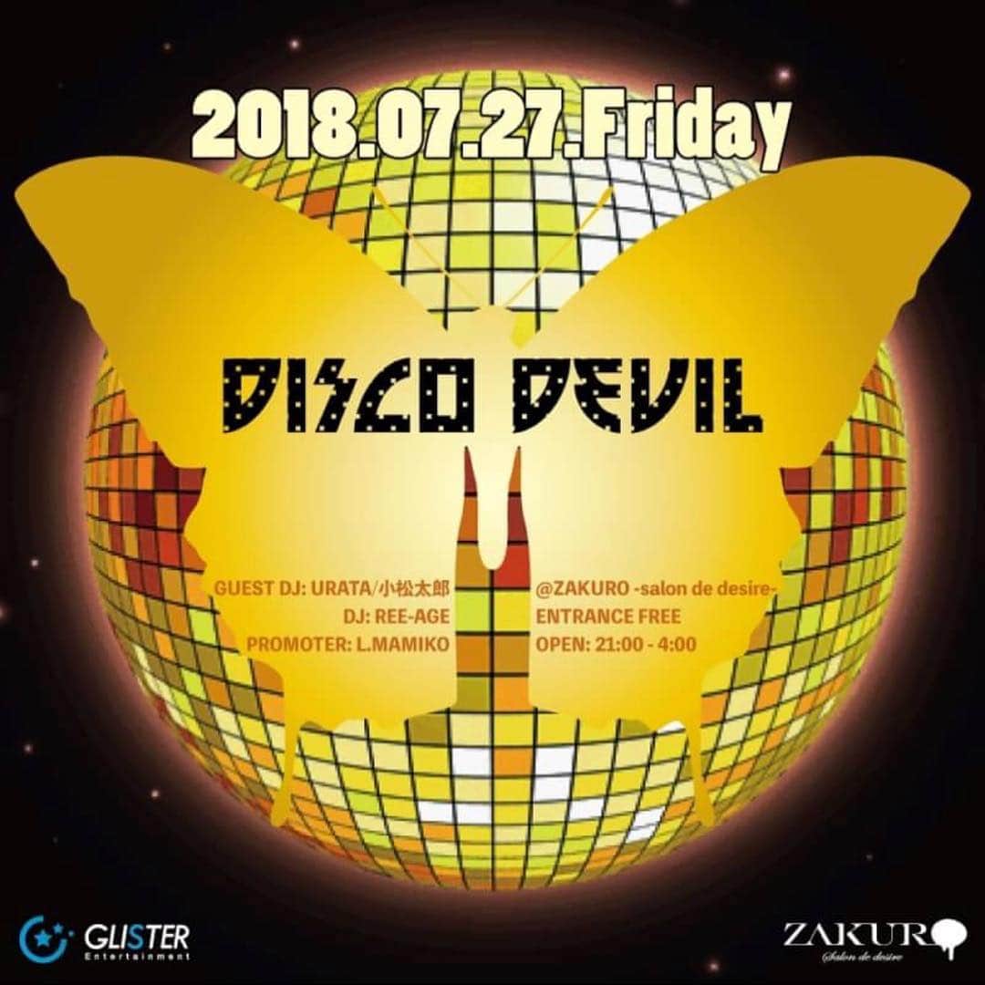 Live & Bar Onziemeのインスタグラム：「70s 80s 90s 00s 新旧ディスコサウンドからブラックミュージックまで 世代を超えて楽しめる社交パーティー！ 今宵はディスコの悪魔がゴージャスでスリリングな夜を演出する！  DISCO DEVIL @ZAKURO OPEN 21:00～4:00 ENTRANCE FREE  GUEST DJ: URATA / 小松太郎  DJ: REE-AGE  PROMOTER: L.MAMIKO  ZAKURO HP: http://www.zakuro-osaka.com/event/detail/294/  Facebook: https://www.facebook.com/events/2069462373303524/  iflyer: https://iflyer.tv/ja/event/305213  クラベリア： https://clubberia.com/ja/events/280240/  RA: https://jp.residentadvisor.net/events/1140196」
