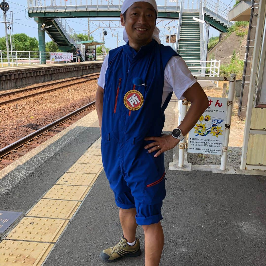 団長安田さんのインスタグラム写真 - (団長安田Instagram)「#所さんのそこんトコロ #団長秘境駅  #団長新しいつなぎが快適過ぎる #モンベルのつなぎ快適すぎ #モンベルのバッグパックメチャメチャえーやん #秘境駅初九州」7月29日 12時19分 - dancyoyasuda