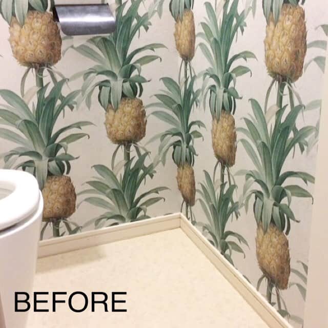 いなざうるす屋さんのインスタグラム写真 いなざうるす屋instagram びふぉー いなざうるす家イメチェン計画 トイレットペーパーホルダー アイアン インテリア インテリア雑貨 リノベーション プチリノベーション 壁紙 Walpa Wallpeper トロピカル