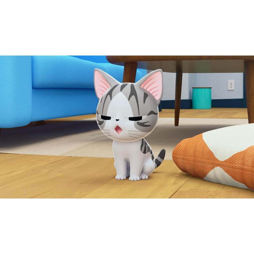Chi のインスタグラム：「【まめチーしき１９】 みんなげんき？　今日は第20話からヨウヘイの「まめチーしき」だよ。 こんなかおのチー、はじめてみたよね。これはチーがねぼけてるときのかお。大きなおめめがはんぶんになってる。 でも、どのかおもチーはかわいいなあ。  #こねこのチー  #チーズスイートホーム」