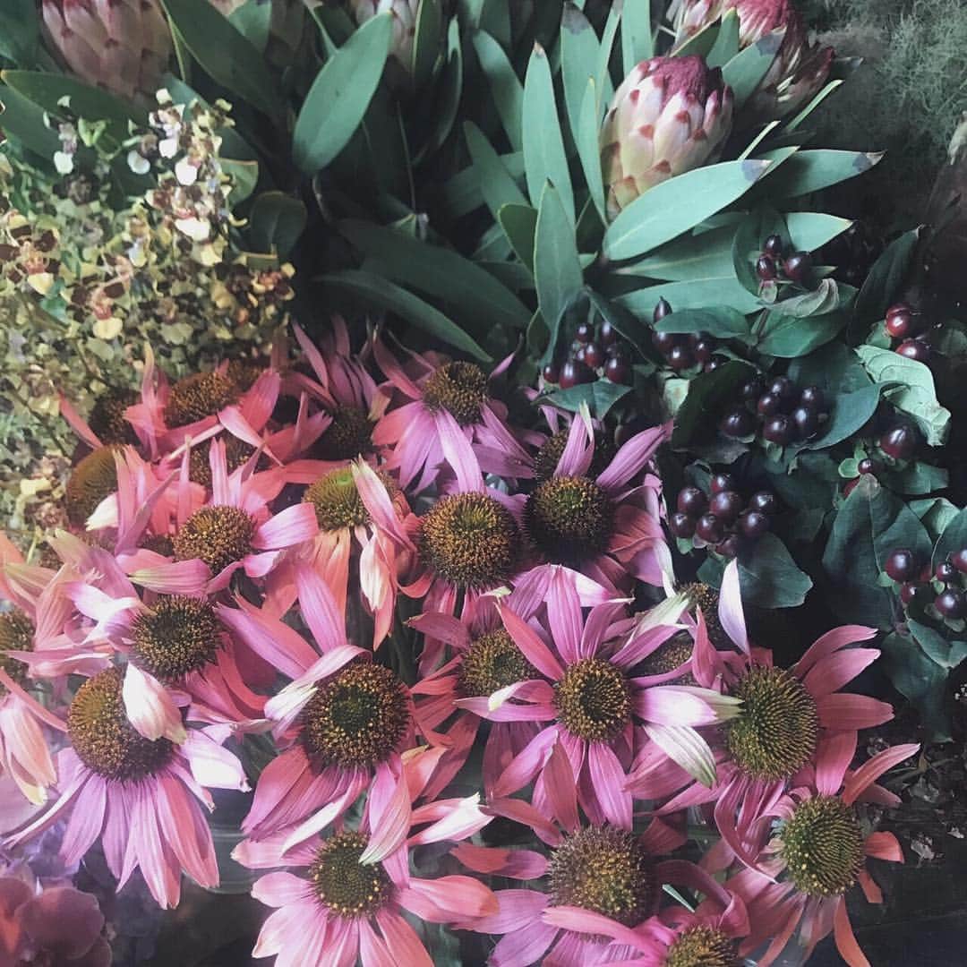 赤木希のインスタグラム：「. ニコライバーグマンカフェのお花💐」