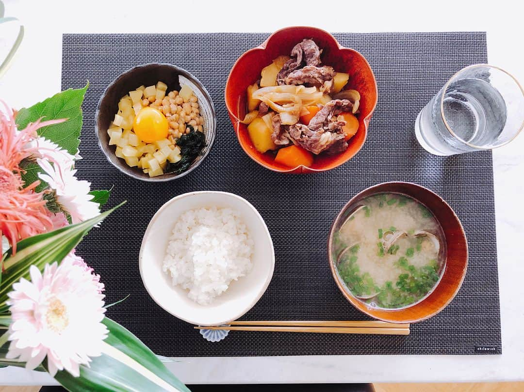 篠田麻里子さんのインスタグラム写真 - (篠田麻里子Instagram)「朝ごはん肉じゃが #maricooking」8月4日 10時45分 - shinodamariko3