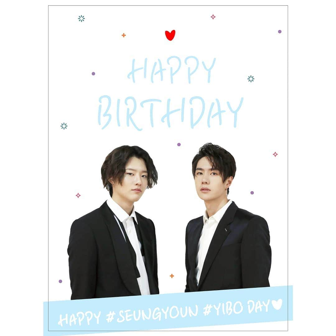 UNIQ（ユニーク）のインスタグラム：「🎂HAPPY BIRTHDAY 🎂 🌟SEUNGYOUN & YIBO🌟 #UNIQ #유니크 #SEUNGYOUN #승연 #YIBO #이보 #생일 #👏👏👏」