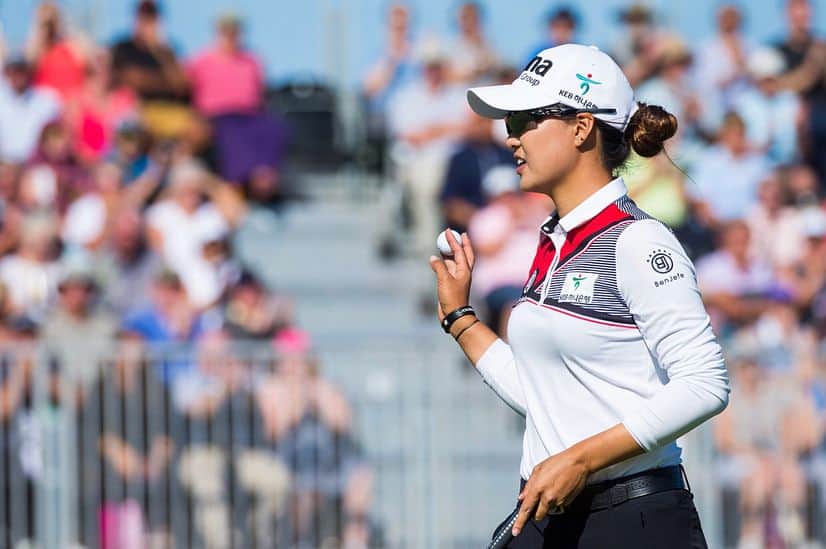 ミンジー・リーのインスタグラム：「Had an awesome 2 weeks in the UK☺️ Really enjoyed my time at Royal Lytham & Gullane! Went in a few too many bunkers but loved every minute of links golf😝 Congrats @georgiahall23 you champ👏🏼」
