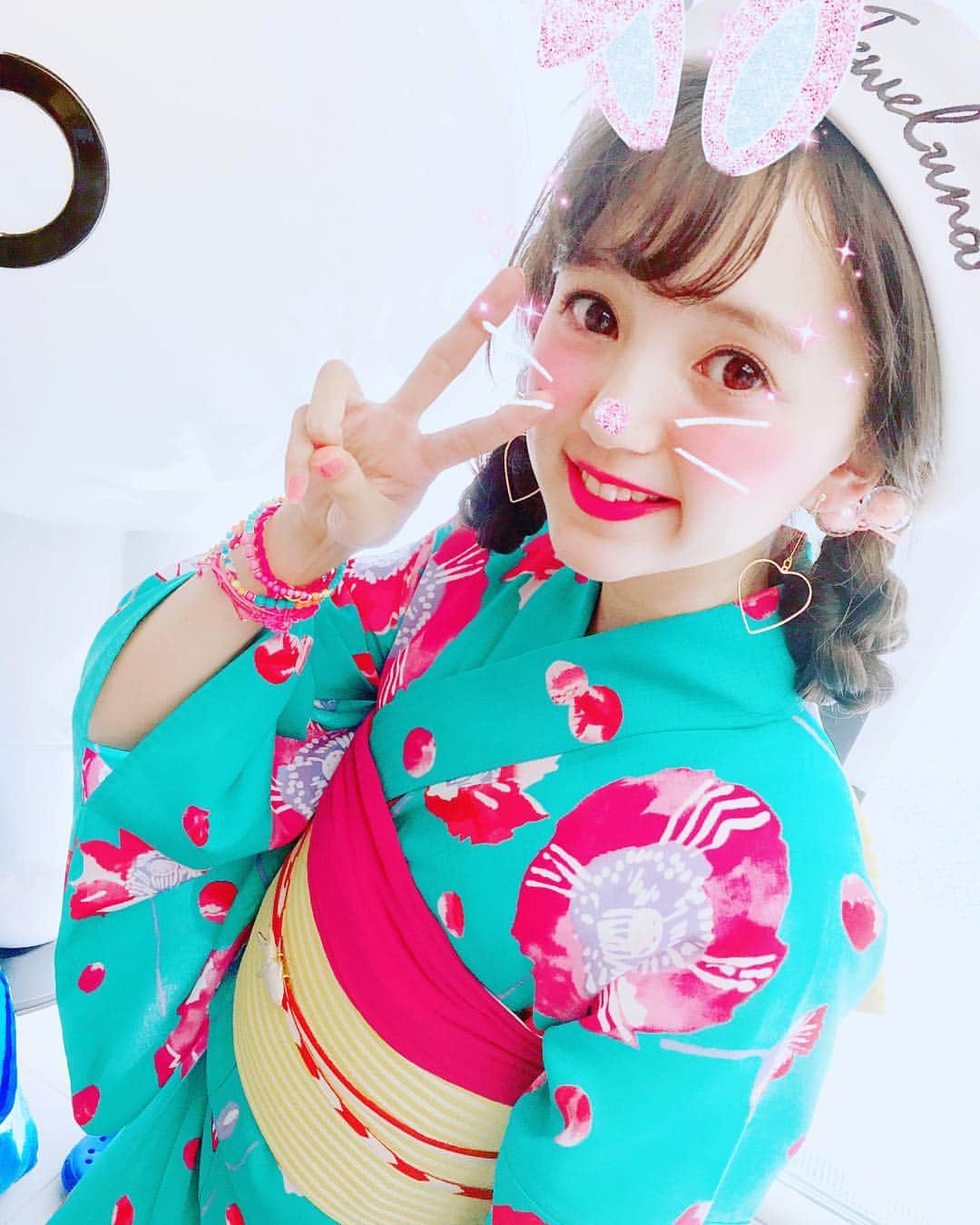 ニコ☆プチのインスタグラム：「🐰💕🐰💕 うさぎ×さあや🍒 #ニコプチ#中村紗亜也」