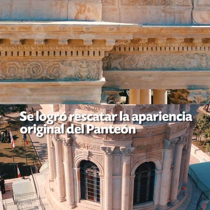 オラシオ・カルテスのインスタグラム：「El Panteón de los Héroes reabre sus puertas y vuelve a brillar.  Gracias al arduo trabajo de renovación, estamos conservando este patrimonio que guarda nuestra historia de grandeza. ¡Desde ahora podemos apreciar el #RenovadoPanteón por muchos años más!」