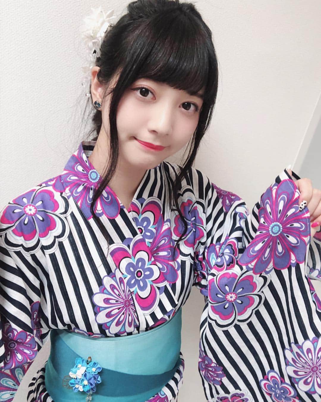 山口はのんのインスタグラム：「ストライプの浴衣は、ツボ💆🏻‍♀️💕」