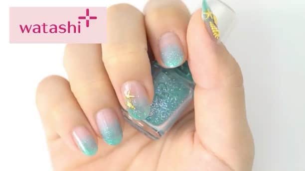 Beauty & Co. のインスタグラム：「ミントグリーンのグラデーションでつくるマーメイドネイル。夏らしいカラーで指先を上品に彩ってみては？　詳しいセルフネイルのHOWTOはプロフィールのリンクから「マーメイドネイル」で検索してね🔎 @beautyinfo . 【使用商品】 #マジョリカマジョルカ #マジョマジョ #アーティスティックネールズ#インテグレート #インテグレートネールズ . #ネイル動画 #夏ネイル #海ネイル #ネイル #セルフネイル #マーメイドネイル #グラデネイル #グラデーションネイル　#美容の情報 #nail #selfnail #instanail」