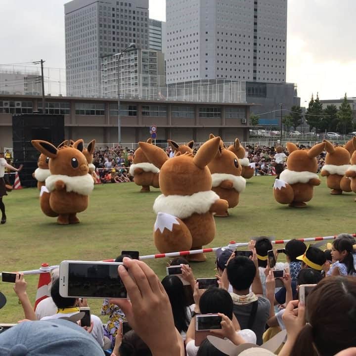 増田順一のインスタグラム：「横浜ピカチュウ大量発生チュウのイーブイ大行進！ #eevee #letsgoeevee #yokohama」