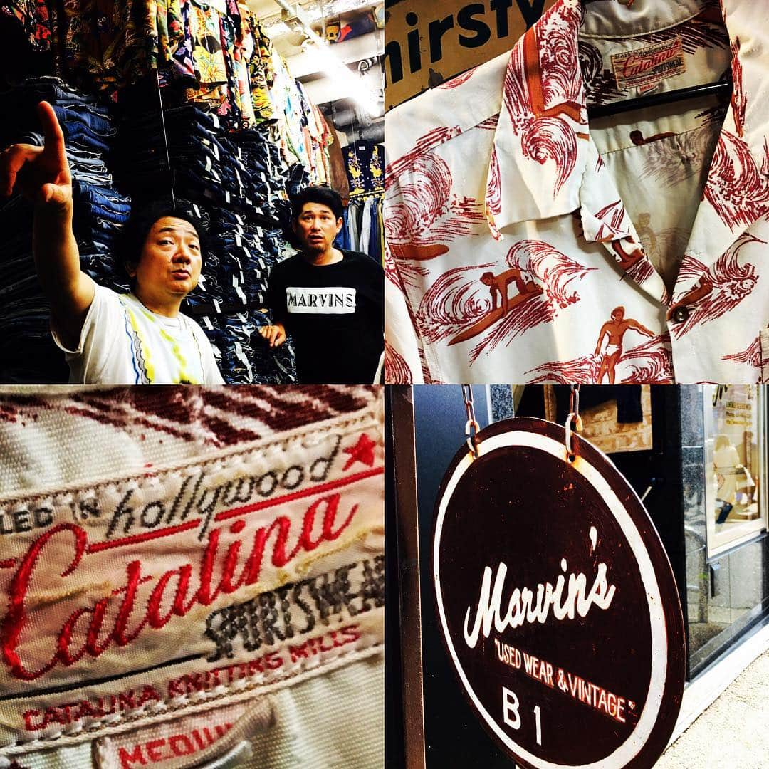 湯江タケユキさんのインスタグラム写真 - (湯江タケユキInstagram)「原宿マービンズ店内、 #原宿#marvins#1940s #cotton#Hawaiianshirt #vintage#湯江タケユキ  半沢さん「あのハワイアン イイっしょ！」 俺「イイですね〜！チョイ厚めで 柄がシンプルで！」 タグも良い雰囲気だね！」8月21日 11時10分 - takeyukiyue