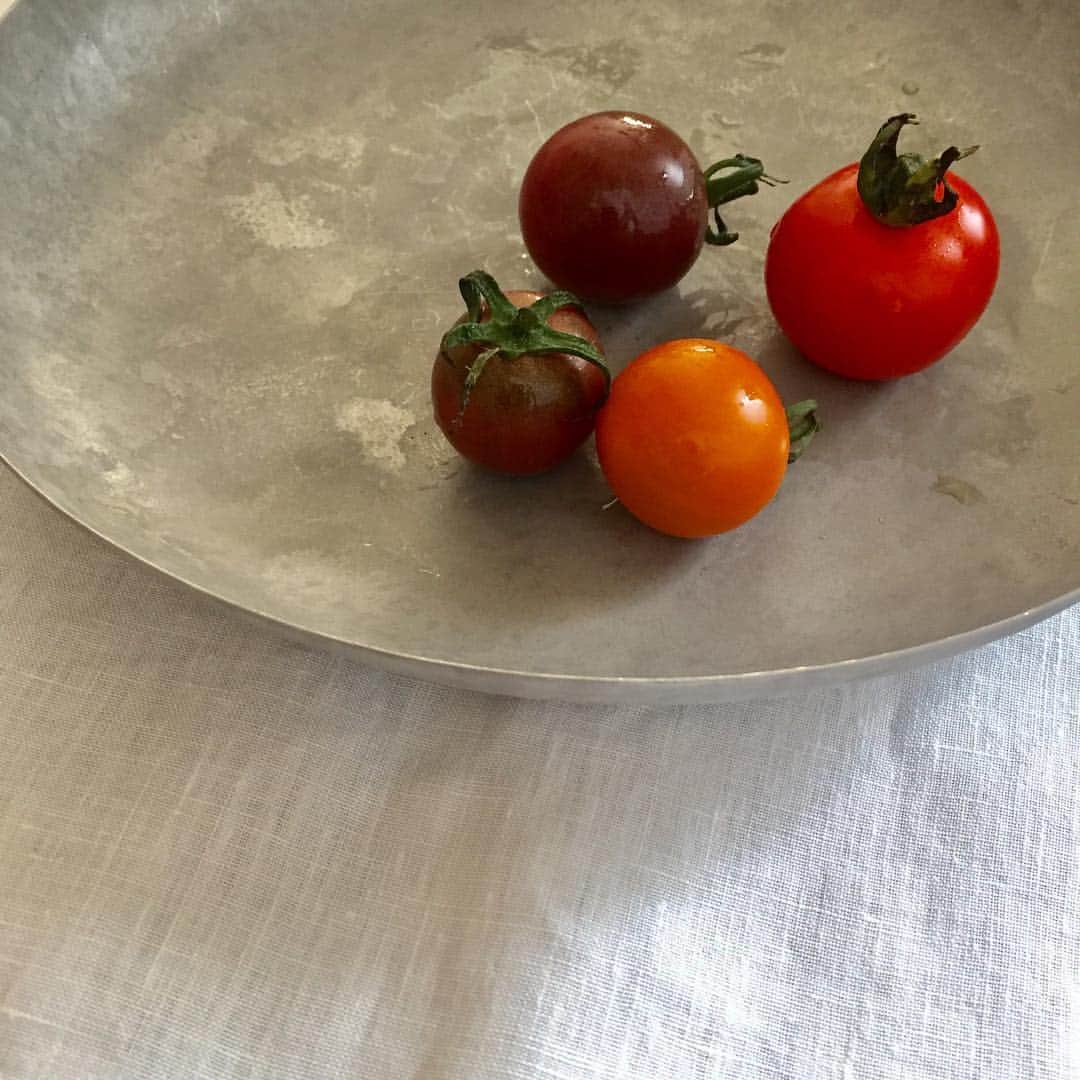 松浦弥太郎さんのインスタグラム写真 - (松浦弥太郎Instagram)「野菜はきれい。どこから見てもきれい。きれいはおいしい。ミニトマト大好きです。ヘタも食べちゃう。いいにおい。長野から届きました。#くらしのきほん #松浦弥太郎 #ミニトマト」8月23日 8時25分 - yatarom