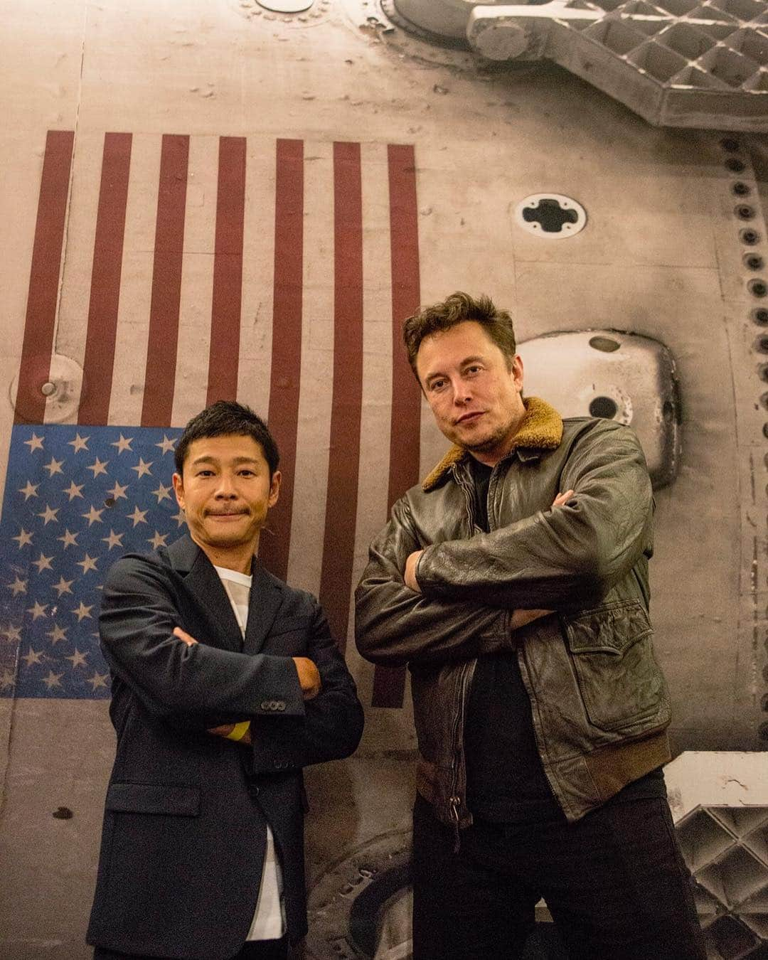 前澤友作さんのインスタグラム写真 - (前澤友作Instagram)「Another serious shot w Elon Musk. #dearMoon @dearmoonproject @spacex」9月18日 19時52分 - yusaku2020