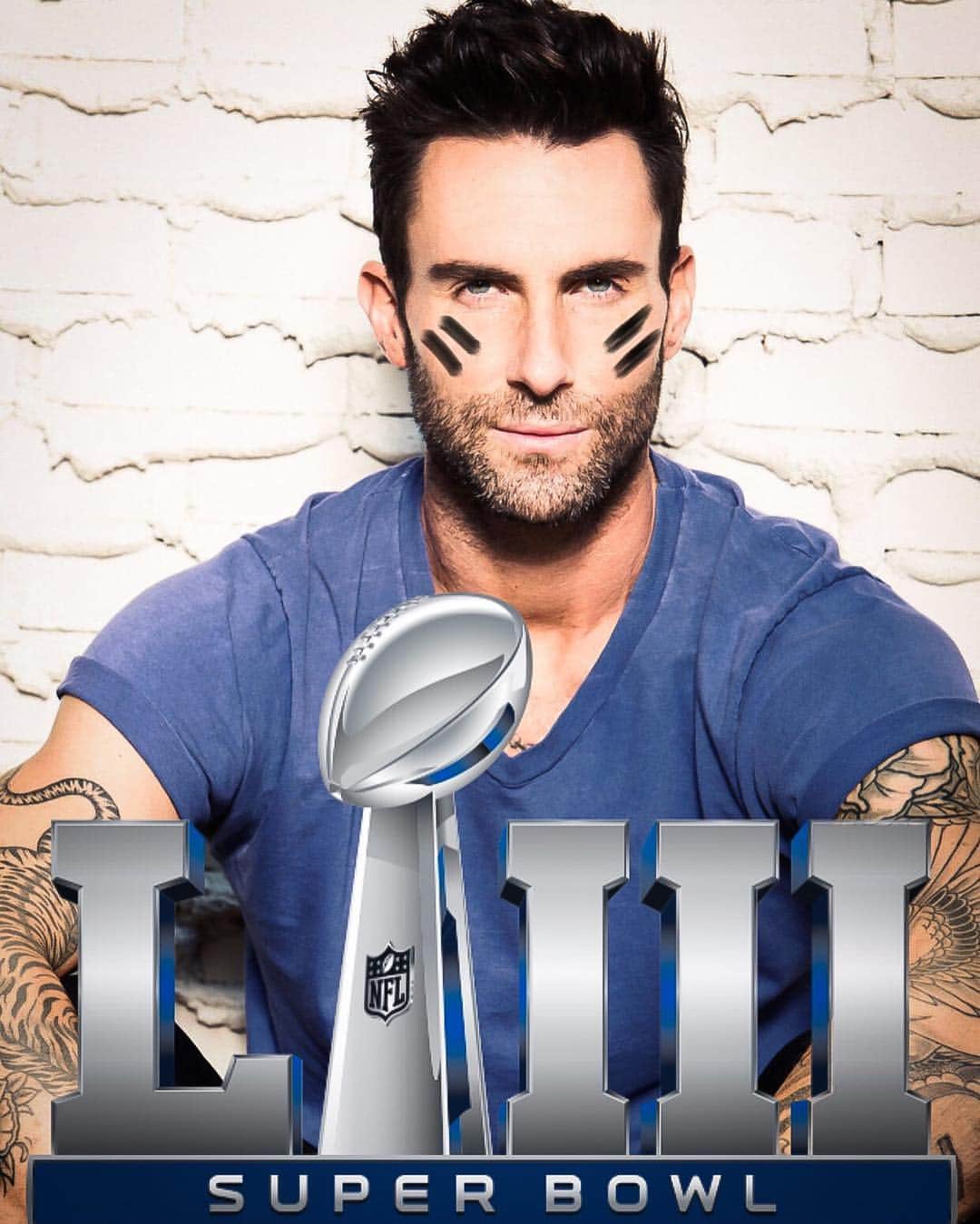 アダム・レヴィーンのインスタグラム：「Can you guess who’s headlining Super Bowl 53 halftime show?🏈 #maroon5 #adamlevine #superbowl53 #halftimeshow #football」