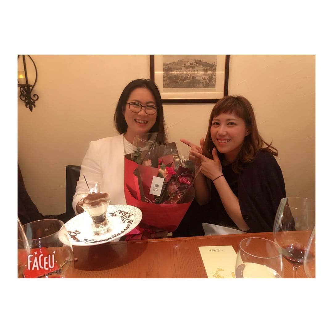 綾田紘子さんのインスタグラム写真 - (綾田紘子Instagram)「昨日はスリーハンドレッドでプレーしたあと、関内のSakuraで食事させていただきました♡  いつ来ても食事もワインも美味しくて幸せです～♡ . 一緒に行った岩周(いわちか)の誕生日でもあったのでお祝いしましたー！✨ . お互い来月のQT頑張りましょう👍 . #ヴィノテカサクラ  #岩周里紗」9月20日 9時01分 - roco_0816