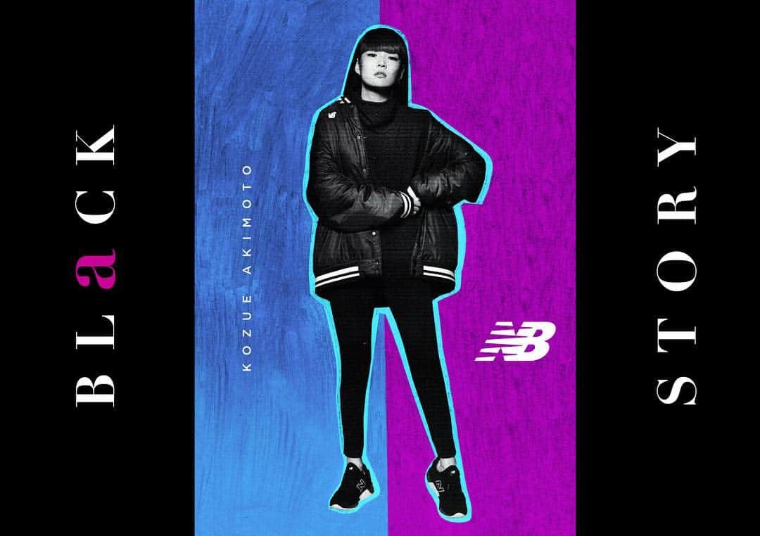 New Balance Japan Women のインスタグラム：「【BLACK STORY vol.3】  ニューバランスのウィメンズアンバサダーである秋元梢 (@akimoto_kozue) さんがモードに着こなす「BLACK STORY」第3弾が登場。  2017年3月から続くパフォーマンスアパレル 第3弾となる、「BLACK STORY vol.3」のビジュアルコンセプトは「BLACK STORYの進化形」。「NBパフォーマンスファッションルック」をテーマに、日常のファッションにパフォーマンスアイテムを取り入れた新しいスタイリングを提案します。そのビジュアルにロンドン出身のコラージュ・アーティストJOE CRUZ（ジョー・クルーズ）がオイルパステルでマーキング。自分のスタイルを貫き、常に今の自分を更新し続ける秋元梢さんと新進気鋭のアーティストとのコラボレーションアートワークが完成しました。  10/4(木)からニューバランス公式オンラインストア、一部のニューバランス直営店で「BLACK STORY」のコーナー展開がスタート。そして、9/26(水)～10/2(火)までの期間限定でオープンする「ニューバランス阪急うめだ」ポップアップストアでは、他店に先駆けて「BLACK STORY vol.3」を展開。アートワークが施されたショッパーも登場します。  #NB#newbalance#ニューバランス#秋元梢」