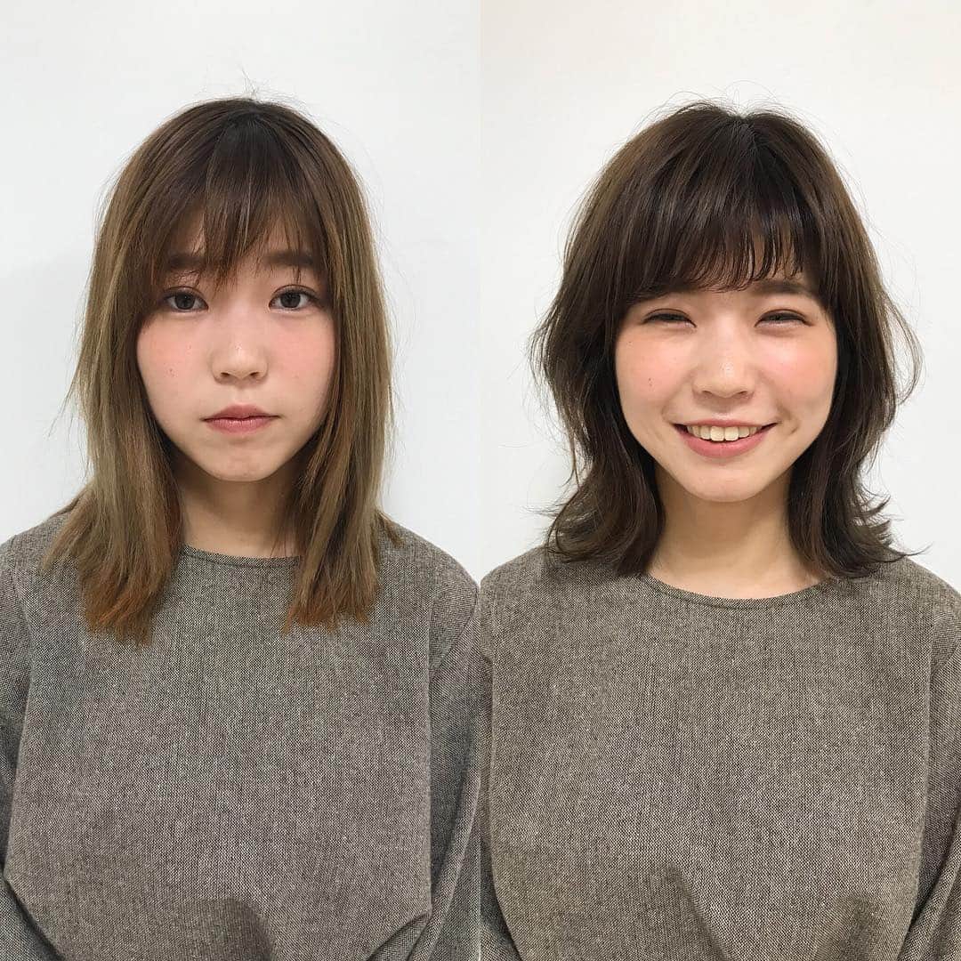 野口和弘のインスタグラム：「北九州セミナー仕上がり☺︎ ボブウルフにカットして、新色のニュートラルグレージュを使ったカラー。 hair @cieca.noguchi  make @cieca.yuri  #cieca #タマリス」