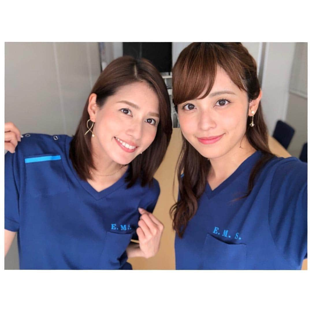 永島優美さんのインスタグラム写真 - (永島優美Instagram)「* このTシャツ、なんだか分かりますか😆？ * 公開から1ヶ月経ったコードブルーのTシャツ🚁  先日記念に久慈ちゃんと撮りました🌟 * もういっかい、もういっかーい♪♪ * #コードブルーTシャツ #久慈暁子 #夏も終盤 #hanabi #花火見たいなぁ🎇」8月29日 20時46分 - yuumi_nagashima