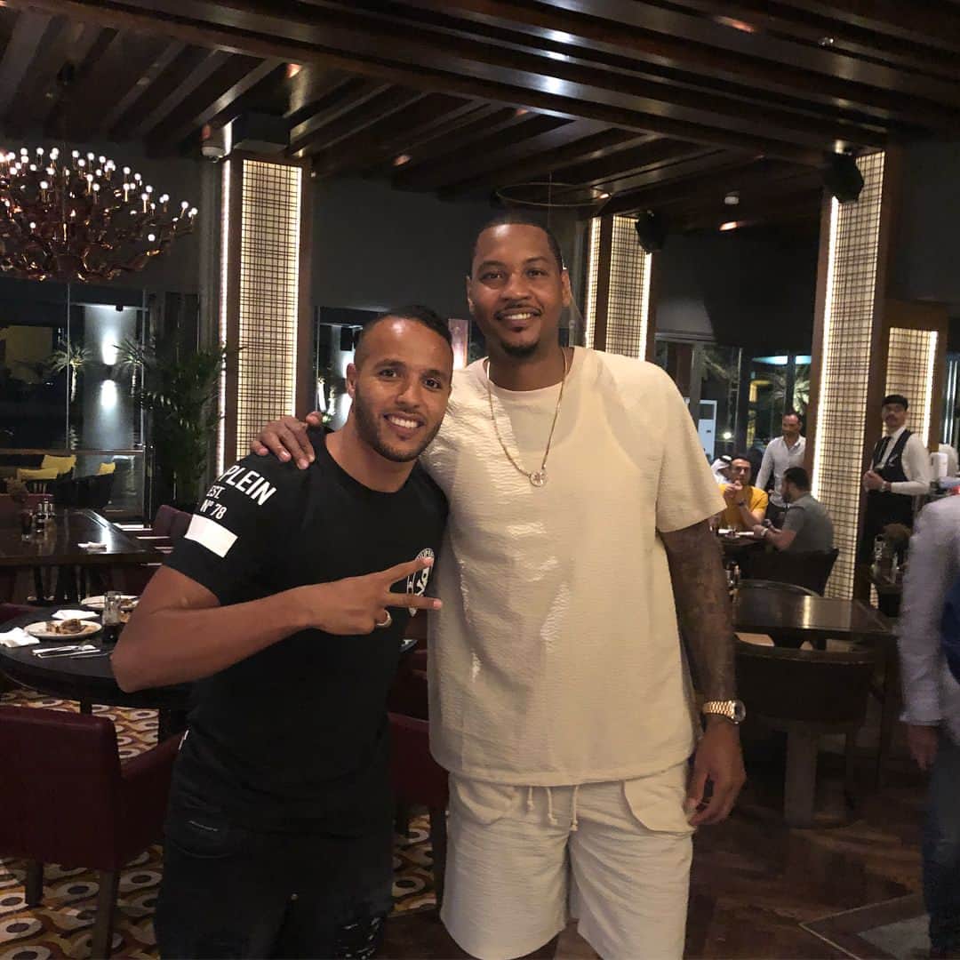 ユセフ・エル＝アラビのインスタグラム：「With The NBA Champs 🏀 @carmeloanthony @klaythompson #T-Mac #LukeWalton」