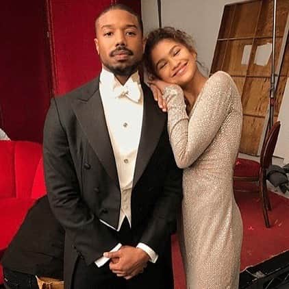マイケル・B・ジョーダンのインスタグラム：「“Beauty & The Beast” 😂 Happy Bday to Queen @Zendaya 🎂🍾🎉🎁」