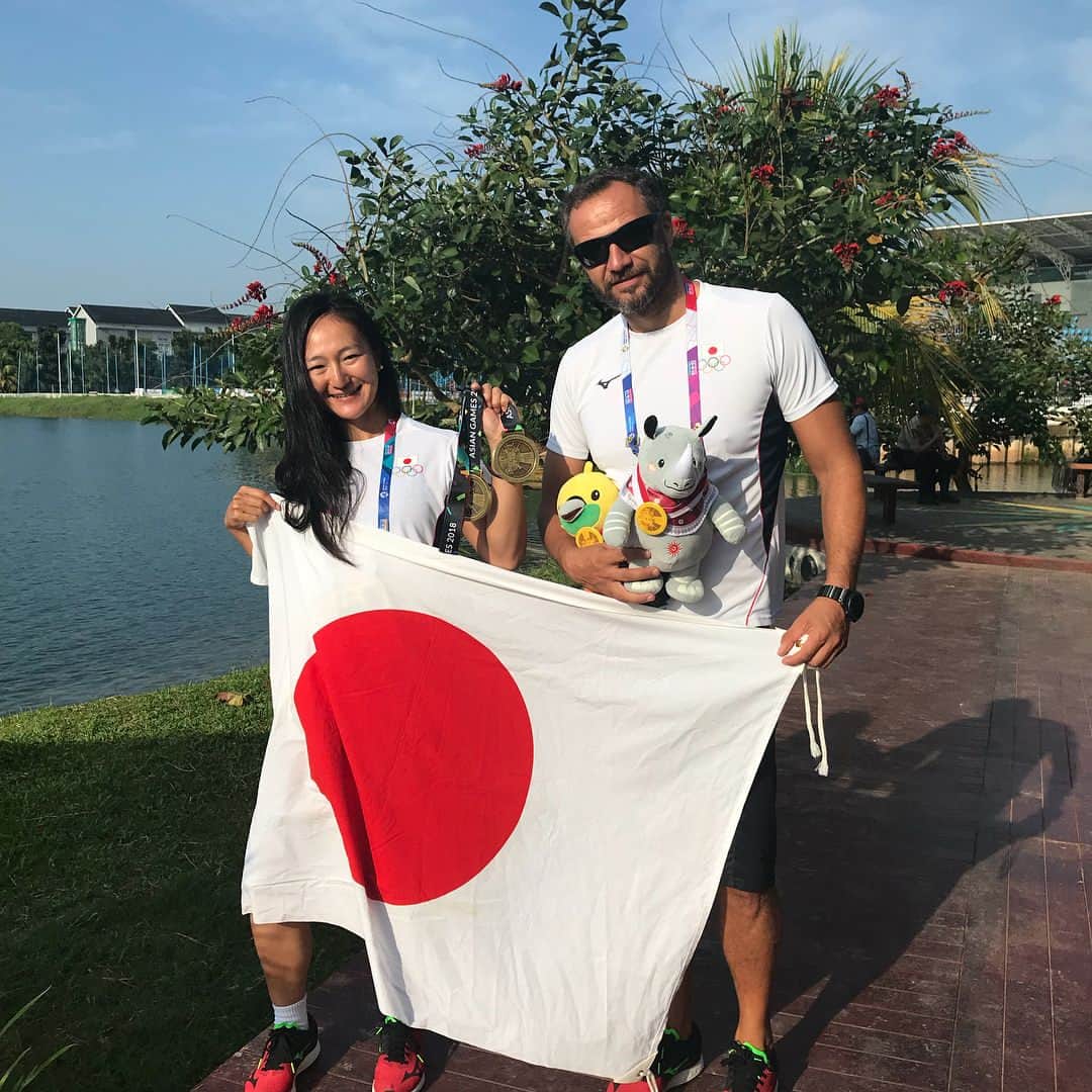 のインスタグラム：「. 🥉🥉🐣🐣(🔄🦏🇨🇳Li Yue🙆🏻‍♀️) Asian games 2018 ended up with 2 bronze. WK1-200m, WK2-500m. WK1-500m 4th place. Thank you for all your big support since I came back to paddle. Its still tough way to the Olympics but, only good thing is I could get medals for Japan canoe sprint team in this time. Moving forward!!. . アジア大会は銅メダル２つでした。WK1-200mとWK2-500m。WK1-500mは4位。たくさんの応援ありがとうございました。日本のカヌースプリントチームにメダルを持ってこれたことは嬉しいですが、東京オリンピックへの道のりが険しいことには変わりなく、引き続きもっともっとかんばります。この先も応援よろしくお願いいたします。 . . #asiangames2018 #canoesprint #teamjapan #indonesia #がんばれニッポン #roadtotokyo #tokyo2020 #girlspower #秋田 #akita #秋田魁新報 #🌈」